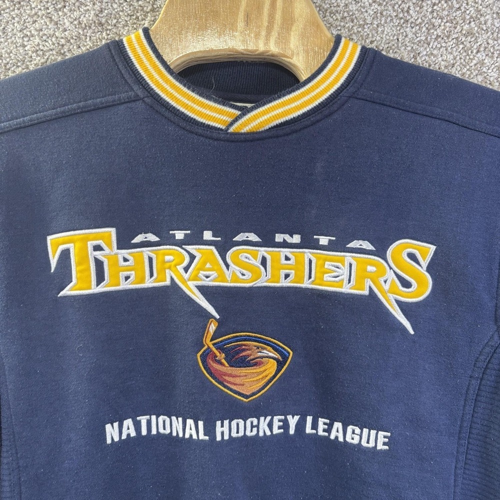 Vintage Atlanta Thrashers Sweatshirt Mens Medium Blue NHL Hockey Lee Sport - Picture 3 of 11